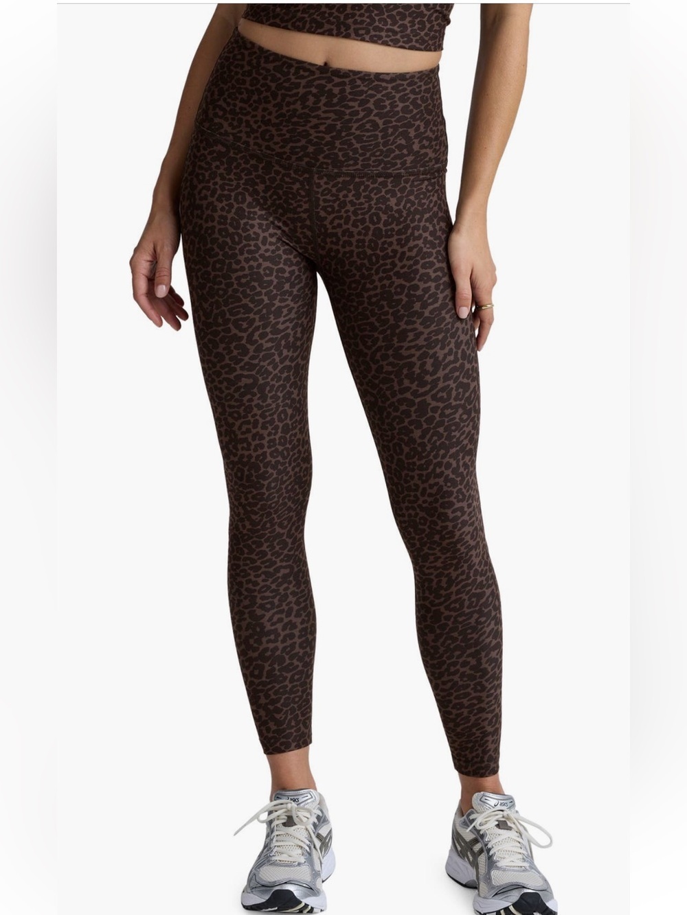 Beyond Yoga SoftMark Caught In The Midi High-Rise Leggings In Espresso Leopard